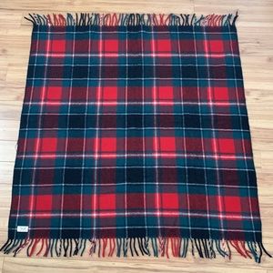 Vintage Faribo Fluff Loomed Plaid Blanket 100% Wool Faribault Woolen Mill Co 60s